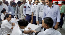 Traffic Cops undergoing Medical Checkup