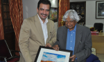 Bharat Ratna Dr. Kalam being felicitated by Surinder S Rathi -File Picture