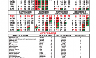 Delhi High Court Calendar,2018