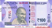 New Rs.100 Currency Notes