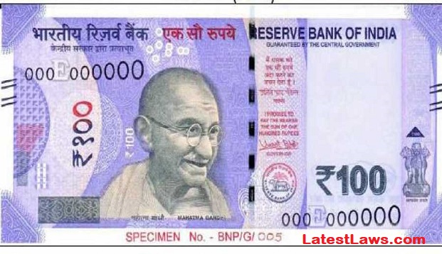 New Rs.100 Currency Notes