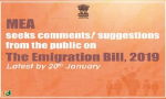 MEA on Emigration Bill, 2019