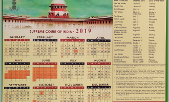 Supreme Court of India Calendar 2019