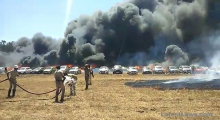 Massive fire broke out at Aero India Show