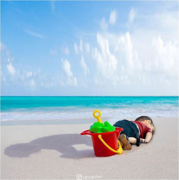 Why we allowed Allan Kurdi to Die - Two Worlds by Turkish Artist Uğur Gallenkuş
