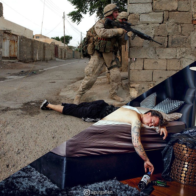 Two Childhood Two Worlds by Turkish Artist Uğur Gallenkuş