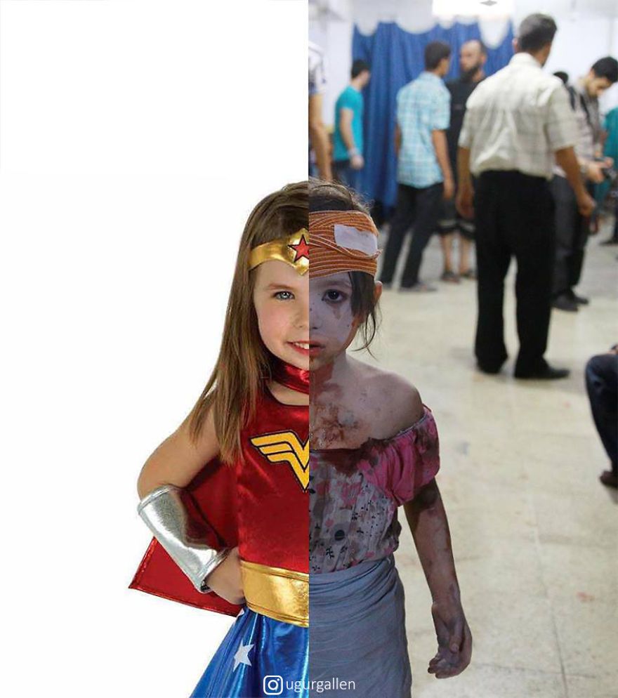 Super Girl Mauled by Mankind Two Worlds by Turkish Artist Uğur Gallenkuş