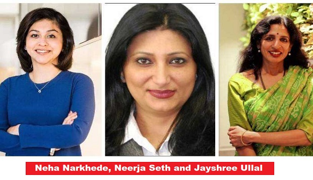 Neha Narkhede, Neerja Seth and Jayshree Ullal
