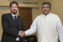 Union Minister for IT and Communication Ravi Shanker Prasad And WhatsApps global head Will Cathcart during.png