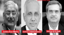 Justice Arun Mishra-Justice S.&nbsp;ABDUL&nbsp;NAZEER-Justice M.R. Shah