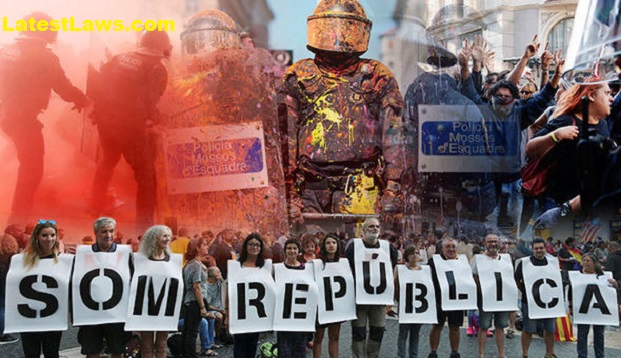 Barcelona Protests, Spain, pic by: Daily Express