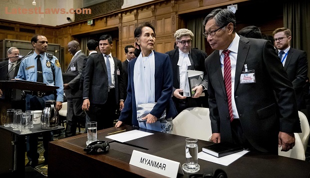 Aung San Suu Kyi defending Myanmar in Genocide Case, pic by: The New York Times