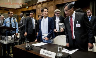Aung San Suu Kyi defending Myanmar in Genocide Case, pic by: The New York Times