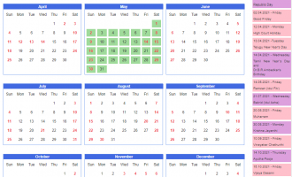 Madras High Court Calendar, 2021