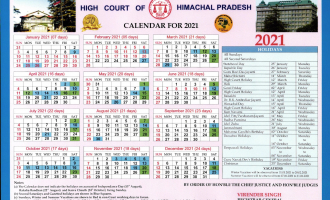 Himachal Pradesh High Court Calendar, 2021