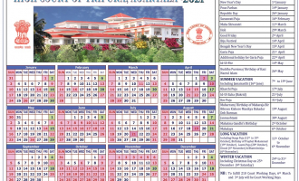 Tripura High Court Calendar, 2021