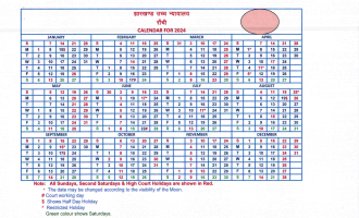 Jharkhand High Court Calendar, 2024