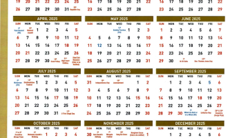 Meghalaya High Court Calendar, 2025