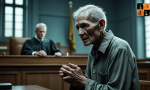 Old man, Shivering, folded hands, Judge , Convict, Justice, Court.png